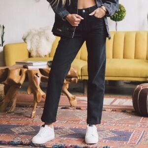 NWT REWASH High Rise Straight Ankle Medium Black Wash. Size 26